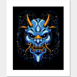 oni mask japanese Posters and Art